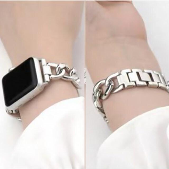 Apple Watch チェーンベルト 38mm/40mm/41mm 42mm/44mm/45mm シルバー