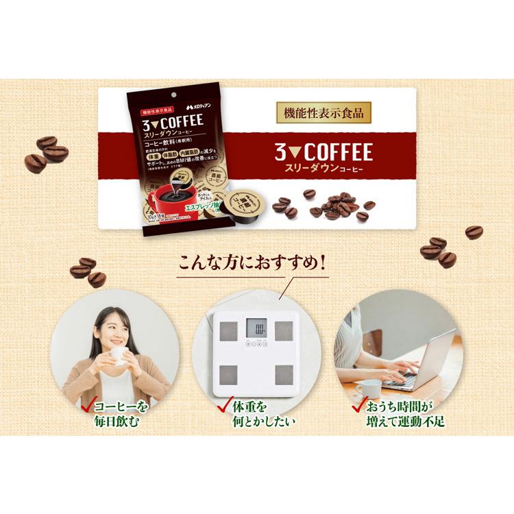 メロディアン 機能性表示食品 スリーダウンコーヒー ポーション 個包装