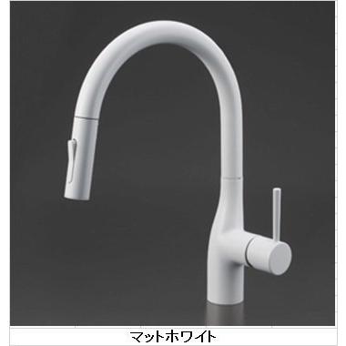 KVK キッチン水栓 一般地用 KVK製（KVK）KM6061ECM4 マットホワイト