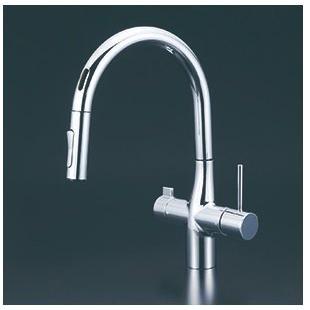 KVK - 浄水器 押し並べて地用  製（）KM6091DEC ビルトはたご屋浄水腕っ扱きシングルシャワー付練り合わせる栓（感知器） ビルトイン浄水器-キッチン、日用品、文具