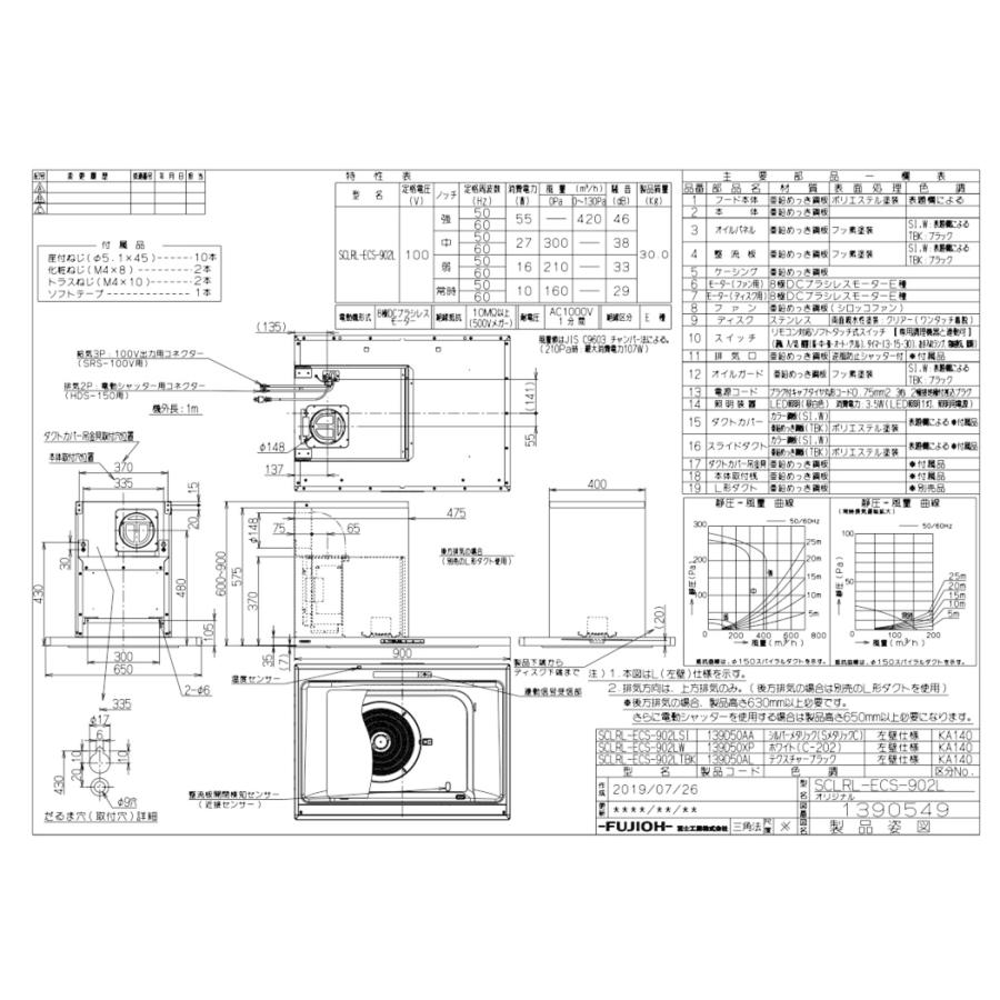 富士工業 レンジフード富士工業製(富士工業)SCLRL-ECS-902R 富士工業 レンジフード富士工業製(富士工業)SCLRL-ECS-902R