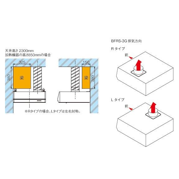 富士工業 レンジフード 富士工業製（富士工業）BFRS-3G-901R/LSI