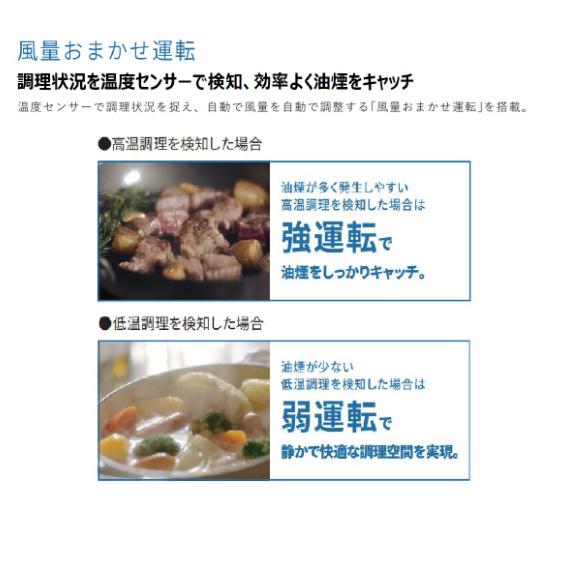 レンジフード　富士工業製（永大産業）JS-TAR-EC-751SI　間口75cm　シルバー　シロッコファン壁付けタイプ(自動洗浄フード）　上幕板付き_2