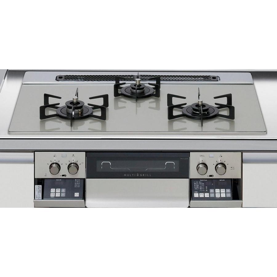 ハーマンガスビルトインコンロ 75cm ガラス天板 水無両面焼き