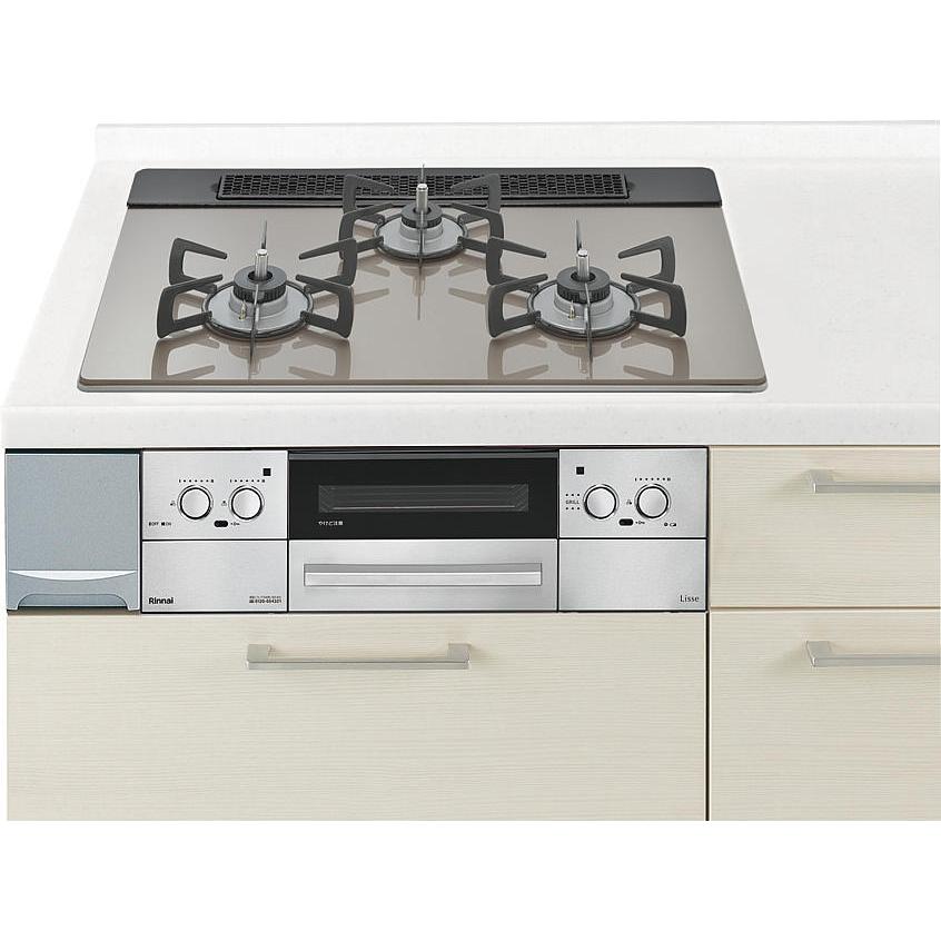 ★3口ガスコンロ★ ガスコンロ プラスドゥ 3口 W750 グリル付き(SUS) 都市ガス | TECTURE