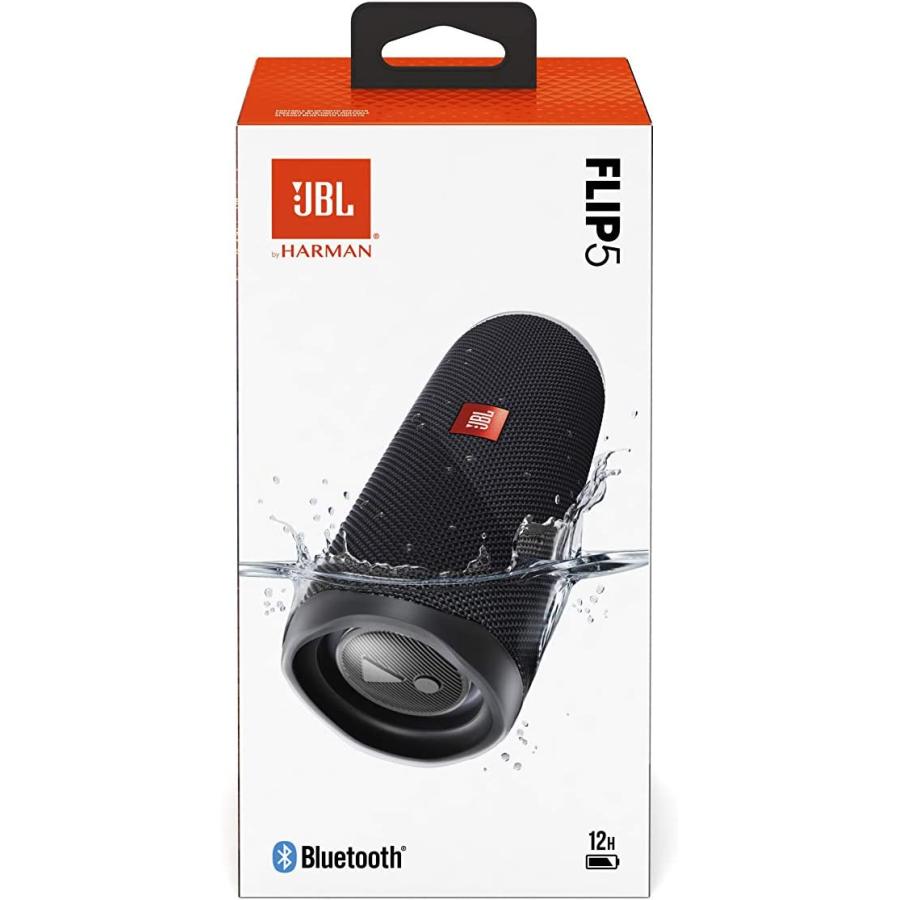 JBL FLIP5 Bluetoothスピーカー IPX7防水/USB Type-C充電/パッシブラジエーター搭載/ポータブル ブラック JBLFLIP5BLK :4968929055777