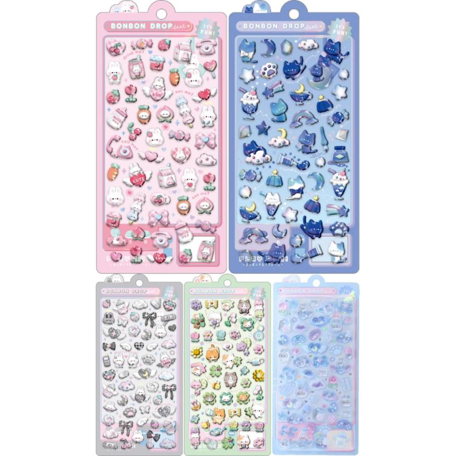 【正規品】ボンボンドロップシール ＊ 16枚まとめ売り クーリア コンプリート Q-LiA（クーリア） ボンボンドロップシール ももいろ みずいろ し