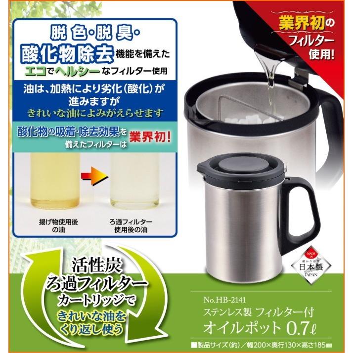 ステンレス製オイルポット 0 7l フィルター付き Hb 2141 油こし 油こし器 Pearl Joyアイランド 通販 Yahoo ショッピング