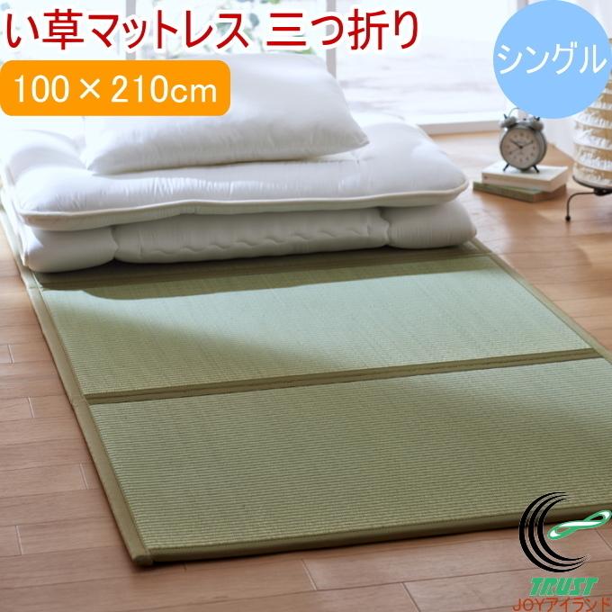 イケヒコ い草マットレス 三つ折り シングルサイズ 100×210cm 裏