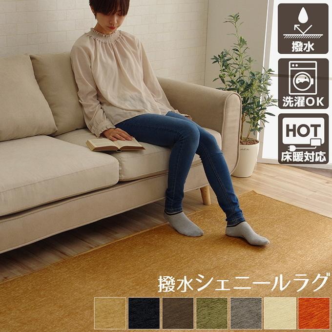 イケヒコ 洗える撥水加工ラグ モデルノ 1畳 90×185cm 送料無料 ラグ 撥