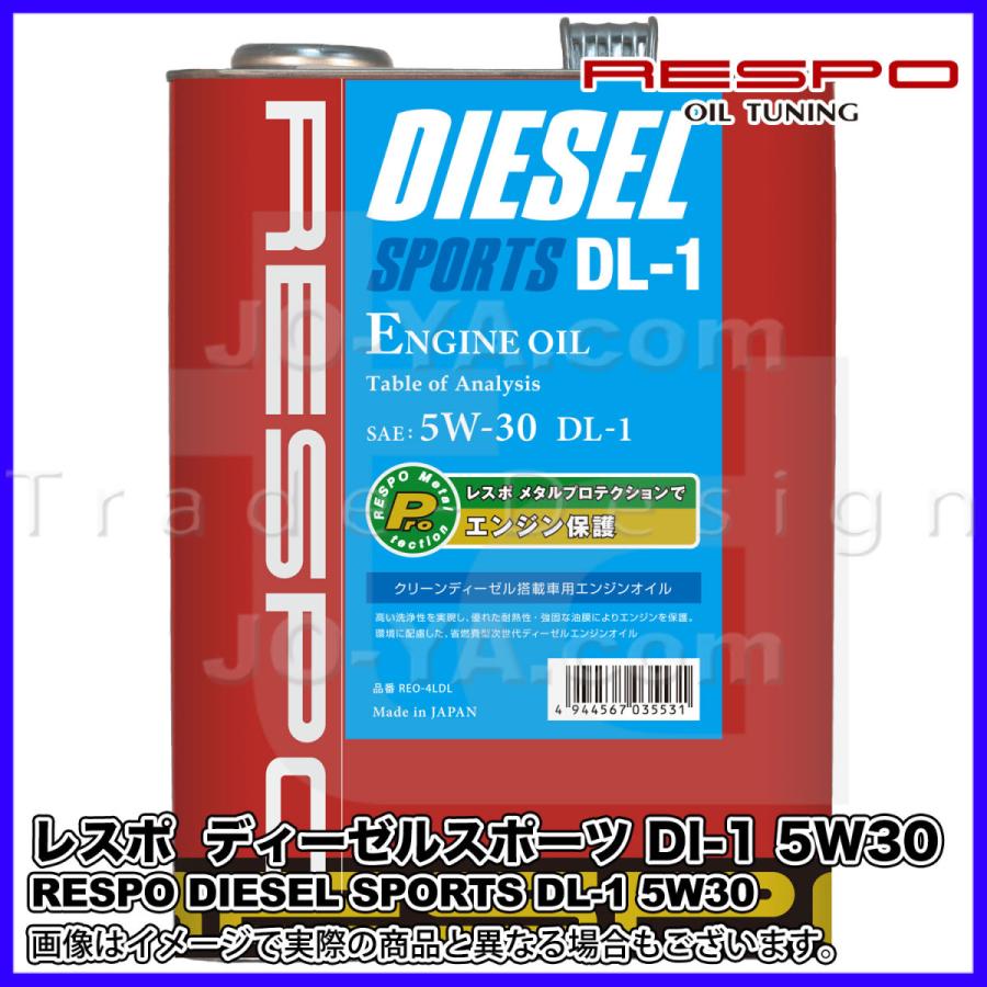 RESPO ( レスポ ) エンジンオイル DIESEL SPORTS DL-1 ( ディーゼルスポーツ ) 5W-30 JASO：DL-1規格をクリアしたオイル 4L｜joyacom