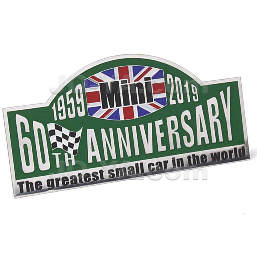 MINI（ミニ） 生誕60周年 プレミアム メタルステッカー 102mm x 50mm