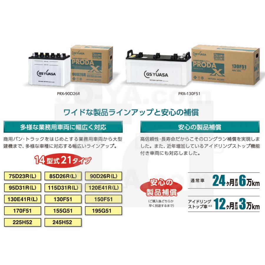 プローダ GS YUASA ( ジーエスユアサ ) 業務車両用バッテリー PRODA X