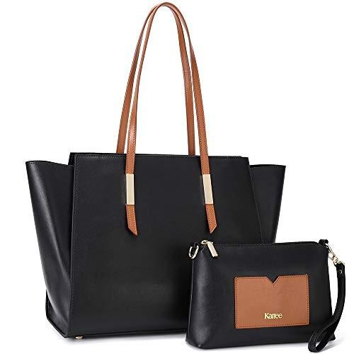 Kattee トートバッグ レディース 本革 親子バッグ ショルダーバッグ レザー 通勤バッグ Pc収納 ブラック Htt ジョイクルヤフー店 通販 Yahoo ショッピング