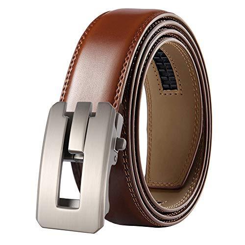 Junltx ベルト メンズ オートロック式 穴無し 通勤 紳士 ビジネス M ブラウン 幅広3 5cm Iig ジョイクルヤフー店 通販 Yahoo ショッピング