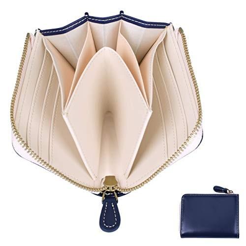 ミニ財布 レディース 本革 財布 メンズ 二つ折り財布 小さい財布 かわいい コンパクト 薄い ネイビー Ijq ジョイクルヤフー店 通販 Yahoo ショッピング