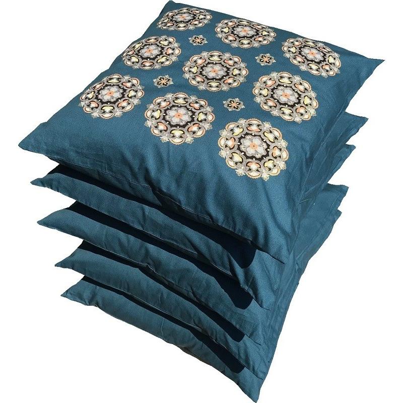 座布団カバー ５枚組 輪宝 約５９ ６３ｃｍ ｂｌ 日本製 八端判 メール便対応限定 おしゃれ かわいい フロアークッション カバー Joydreamdesign 通販 Yahoo ショッピング