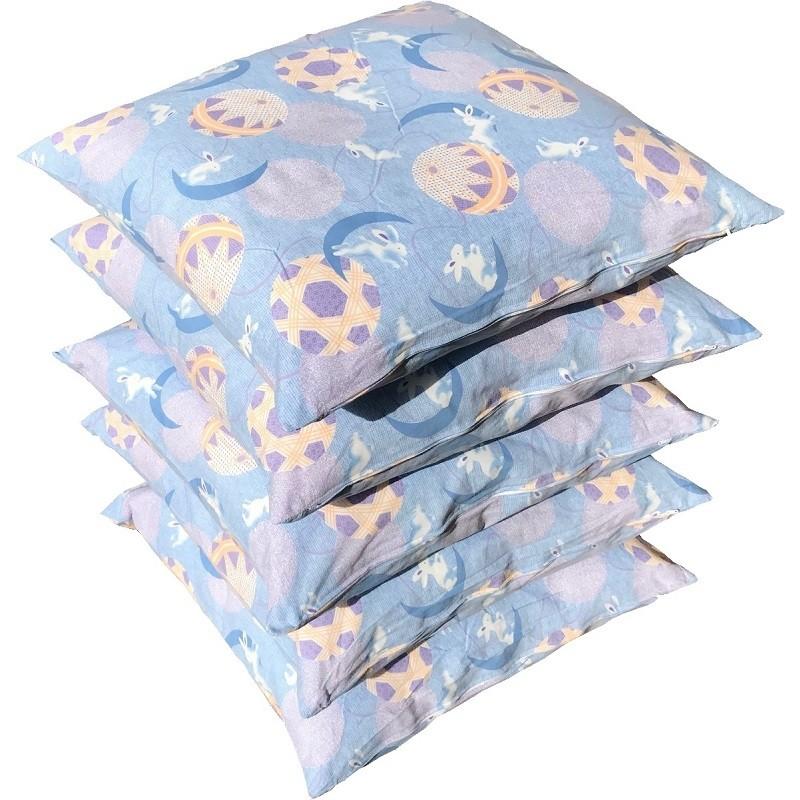座布団カバー 5枚組 まりうさぎ 約55×59cm BL 日本製 座布団カバー 5枚組 まりうさぎ 約55×59cm BL 日本製