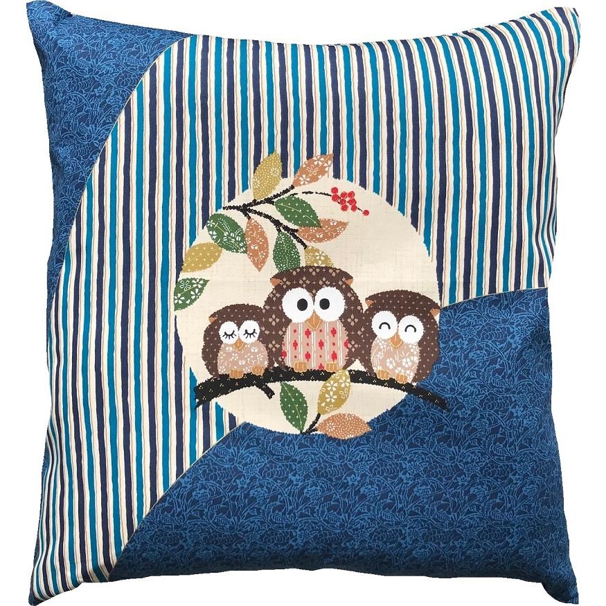 座布団　フクロウ柄 ふくろう クッション 座布団 2枚組 国産 日本製 洗える 手洗い