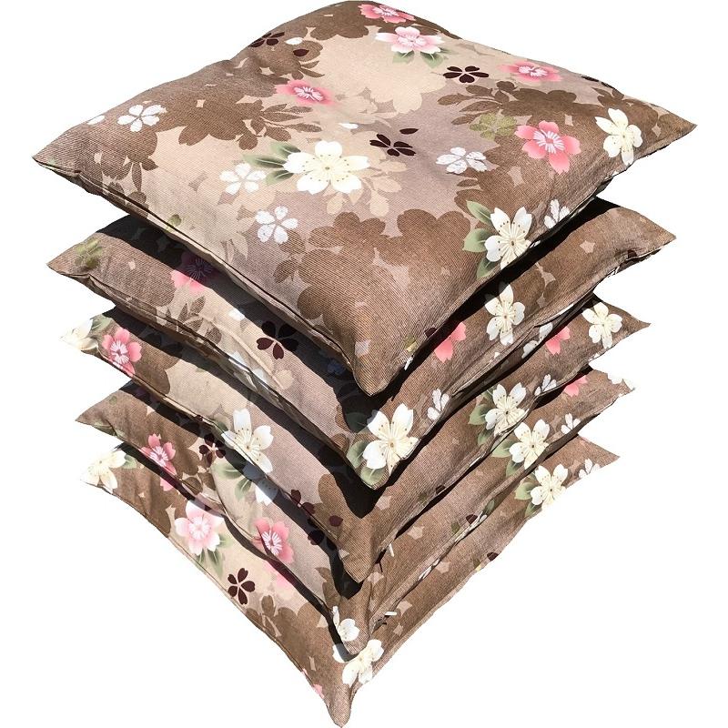 座布団カバー ５枚組 在庫一掃売り切りセール ｗａｔ桜 約５５ ５９ｃｍ ｂｒ 日本製 おしゃれ フロアークッションカバー かわいい 銘仙判 メール便対応限定