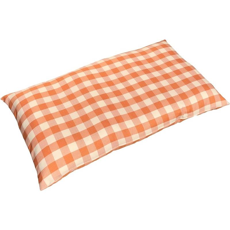 オレンジチェック×2枚　クッションカバー 0806659b5839b6aa8c90373cae9c38