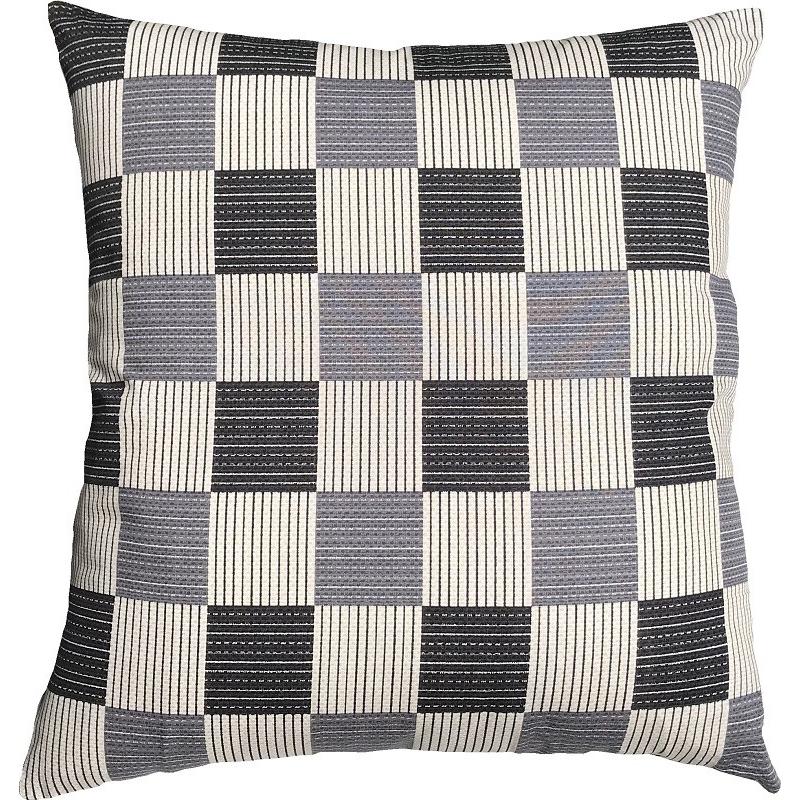 座布団カバー 5枚組 和市松 約55×59cm ブラック 【日本製