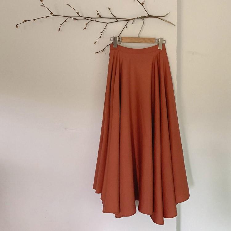 スカート ロング レディース ロングスカート フレアスカート アシンメトリー オレンジ 韓国ファッション メール便送料無料 Ch Bs 5039 海外 ファッション Joyfeel 通販 Yahoo ショッピング
