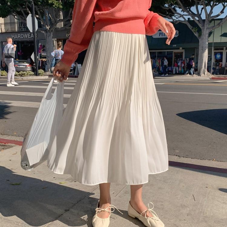 ロングスカート プリーツスカート レディース シフォン スカート ミモレ丈 白 韓国ファッション メール便送料無料 Ch Bs 5041 海外ファッション Joyfeel 通販 Yahoo ショッピング