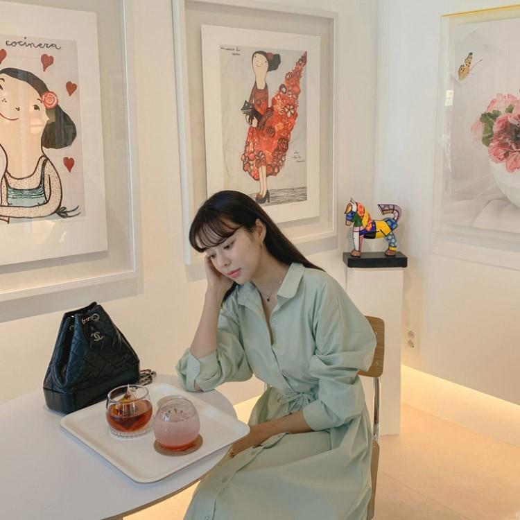 シャツワンピース レディース ワンピース シャツ ストリング ウエストマーク ミントグリーン ベージュ 韓国ファッション メール便送料無料 Ch Wn 5054 海外ファッション Joyfeel 通販 Yahoo ショッピング