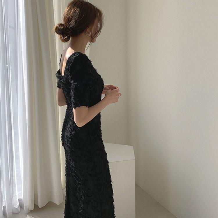 ドレス レディース パーティードレス 半袖 スクエアネック 膝丈 パフスリーブ 白 黒 韓国ファッション メール便送料無料 Fa D 3062 海外ファッション Joyfeel 通販 Yahoo ショッピング