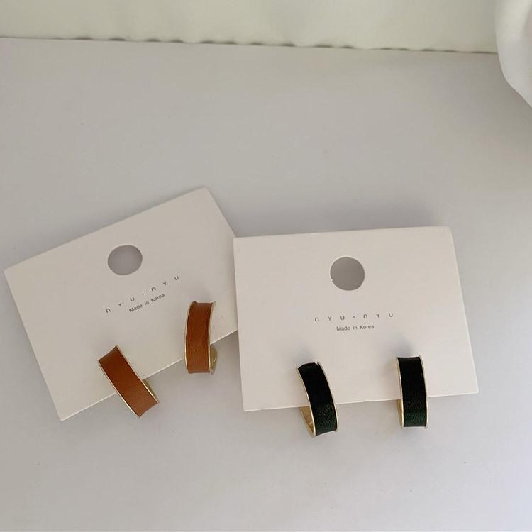 ピアス レディース リング フープ ｃ レザー メッキ ゴールド おしゃれ 黒 ブラウン ゴールド 韓国ファッション メール便送料無料 Jo Ak 1292 海外ファッション Joyfeel 通販 Yahoo ショッピング