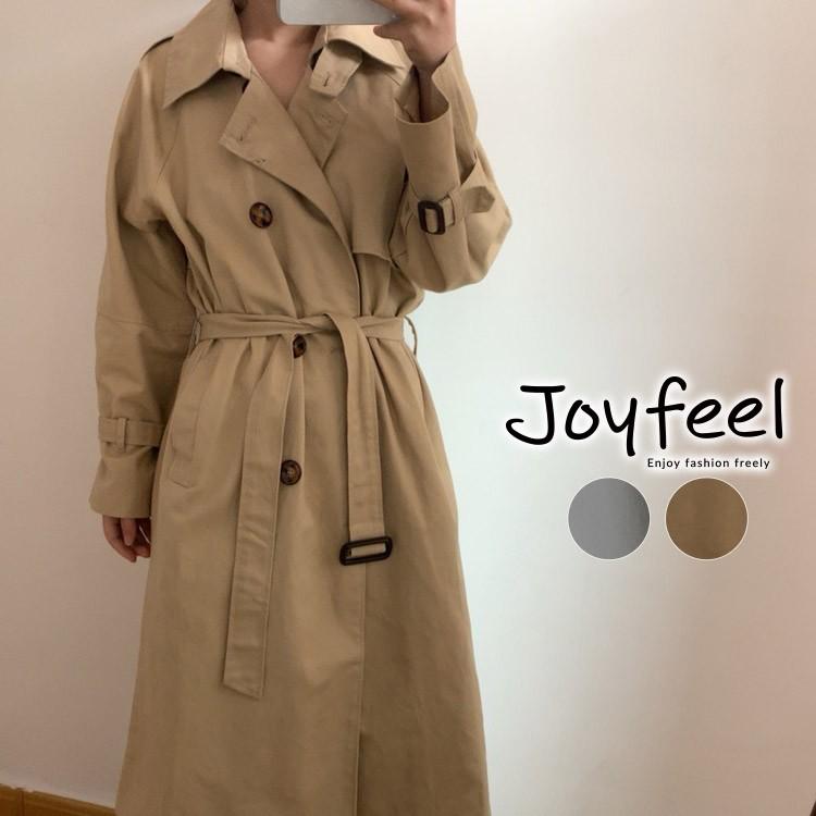 トレンチコート ロング レディース アウター コート セミロング丈 韓国 Jo At 2648 海外ファッション Joyfeel 通販 Yahoo ショッピング