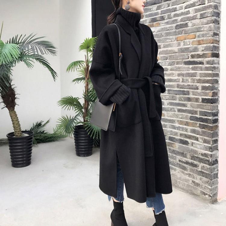 ガウン ロングコート レディース コート 無地 黒 ベージュ 緑 マスタード テラコッタ 韓国 Jo At 2845 海外ファッション Joyfeel 通販 Yahoo ショッピング