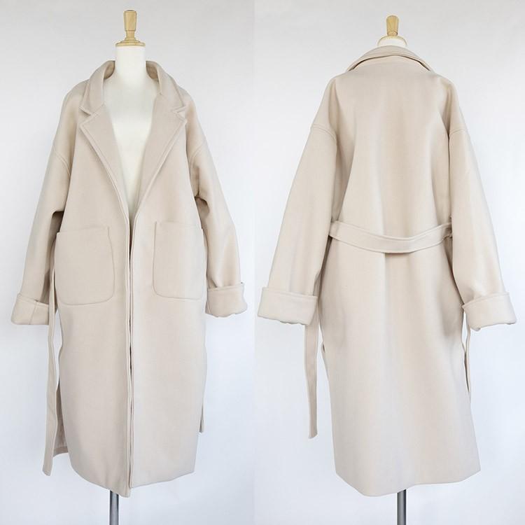 ガウン ロングコート レディース コート 無地 黒 ベージュ 緑 マスタード テラコッタ 韓国 Jo At 2845 海外ファッション Joyfeel 通販 Yahoo ショッピング