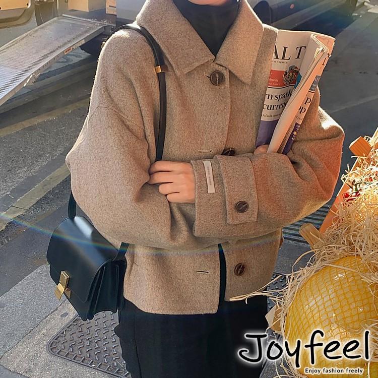 コート ショート丈 レディース 秋冬 ショートコート ステンカラー ゆったり ジャケット アウター ベージュ 韓国ファッション Jo At 28 海外ファッション Joyfeel 通販 Yahoo ショッピング