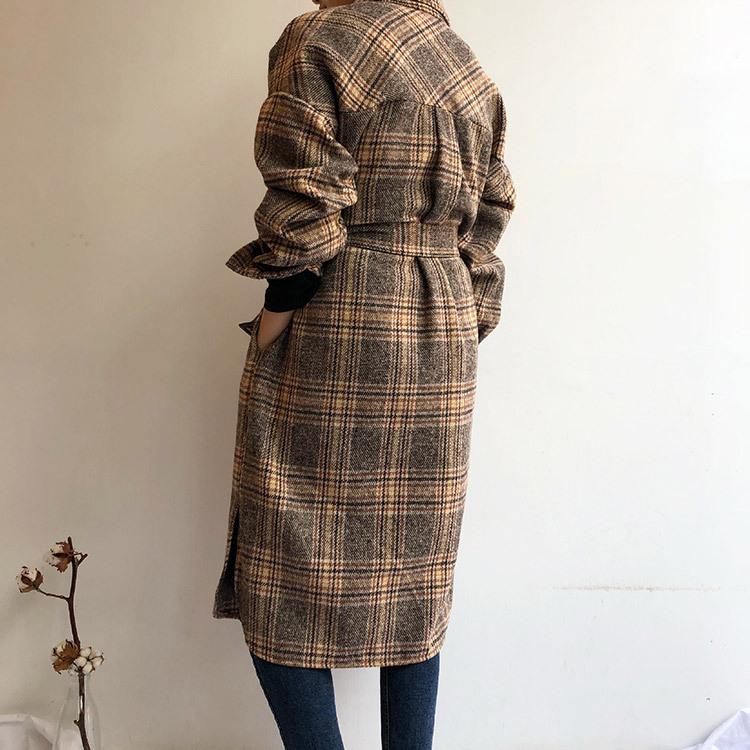 ロングシャツ レディース チェック柄 コート アウター シャツアウター ロングコート 韓国ファッション Jo At 3264 海外ファッション Joyfeel 通販 Yahoo ショッピング