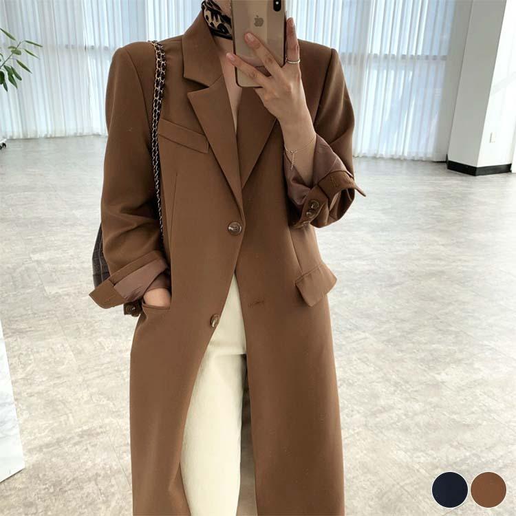 ロングコート レディース チェスターコート コート ジャケット ロング エレガント オフィス かっこいい モダン 韓国 Jo At 3772 海外ファッション Joyfeel 通販 Yahoo ショッピング