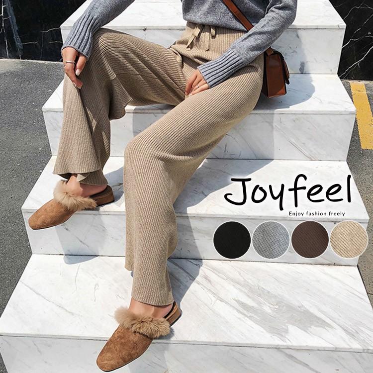 ニットパンツ ロングパンツ レディース ニット パンツ 韓国 メール便送料無料 Jo Bp 2768 海外ファッション Joyfeel 通販 Yahoo ショッピング