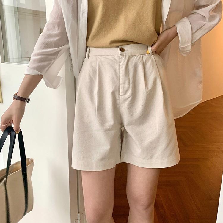 ショートパンツ 長め レディース パンツ ミディアム丈 涼しい ワイド リネン 夏 韓国ファッション メール便送料無料 Jo Bp 3092 海外ファッション Joyfeel 通販 Yahoo ショッピング
