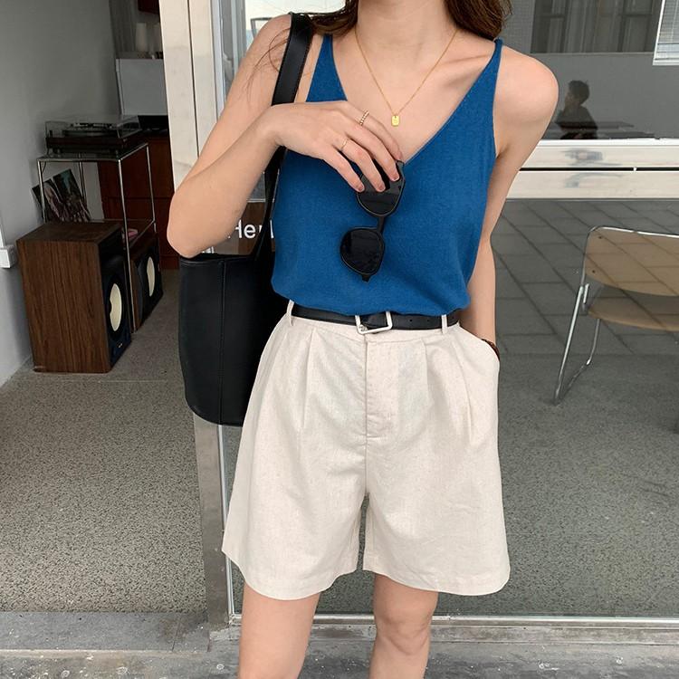 ショートパンツ 長め レディース パンツ ミディアム丈 涼しい ワイド リネン 夏 韓国ファッション メール便送料無料 Jo Bp 3092 海外ファッション Joyfeel 通販 Yahoo ショッピング