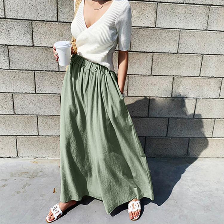 スカーチョ レディース リネン ロングパンツ ワイドパンツ 九分丈 グリーン イエロー ベージュ 黒 韓国ファッション メール便送料無料 Jo Bp 3149 海外ファッション Joyfeel 通販 Yahoo ショッピング