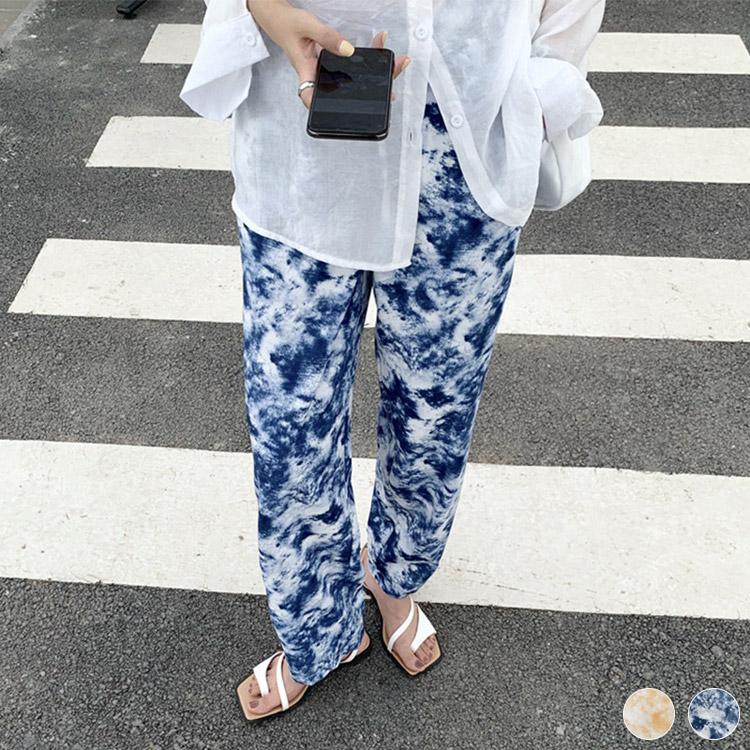 パンツ レディース 夏 ストレッチ タイダイ カジュアル ロングパンツ 青 イエロー 韓国ファッション メール便送料無料 Jo Bp 3154 海外 ファッション Joyfeel 通販 Yahoo ショッピング
