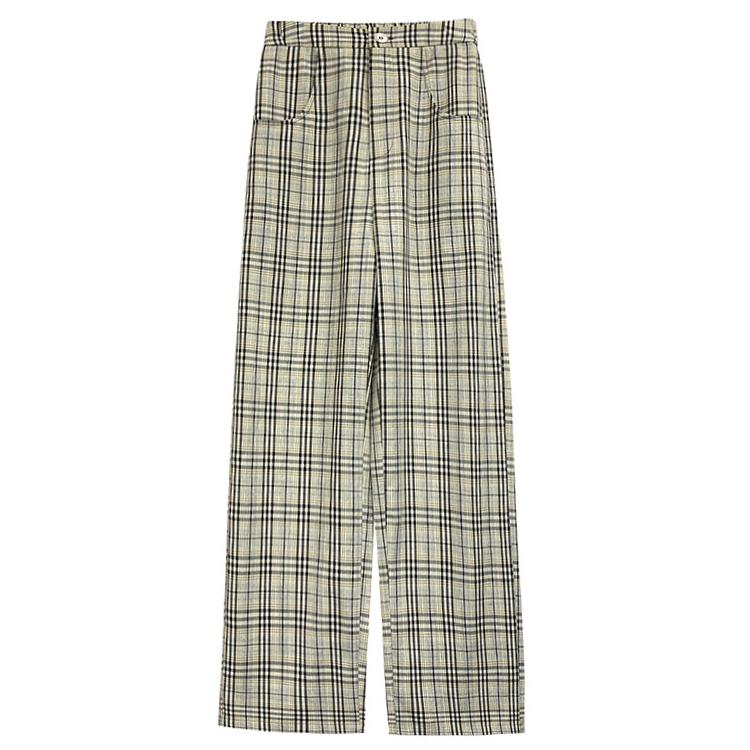 ワイドパンツ レディース チェックパンツ チェック柄 パンツ ロングパンツ ベージュ 韓国ファッション メール便送料無料 Jo Bp 3167 海外ファッション Joyfeel 通販 Yahoo ショッピング