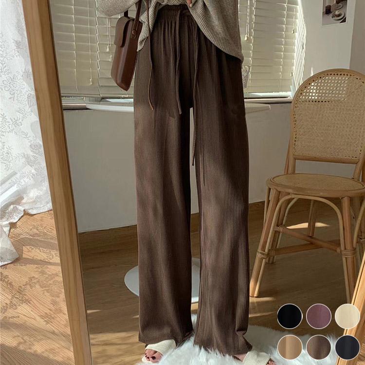 ワイドパンツ ゴム レディース ゆったり ロングパンツ くすみカラー 白 黒 ベージュ ブラウン ピンク ブルー 韓国ファッション メール便送料無料 Jo Bp 31 海外ファッション Joyfeel 通販 Yahoo ショッピング