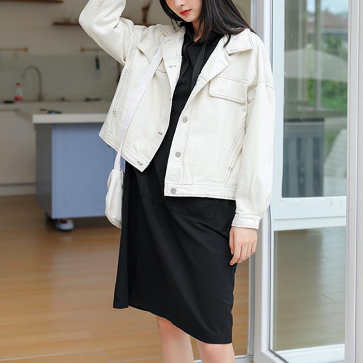 デニムジャケット レディース Gジャン 白 緑 グリーン オフホワイト ゆったり 大きめ ステッチ オーバーサイズ 韓国ファッション Jo Jk 3539 海外ファッション Joyfeel 通販 Yahoo ショッピング