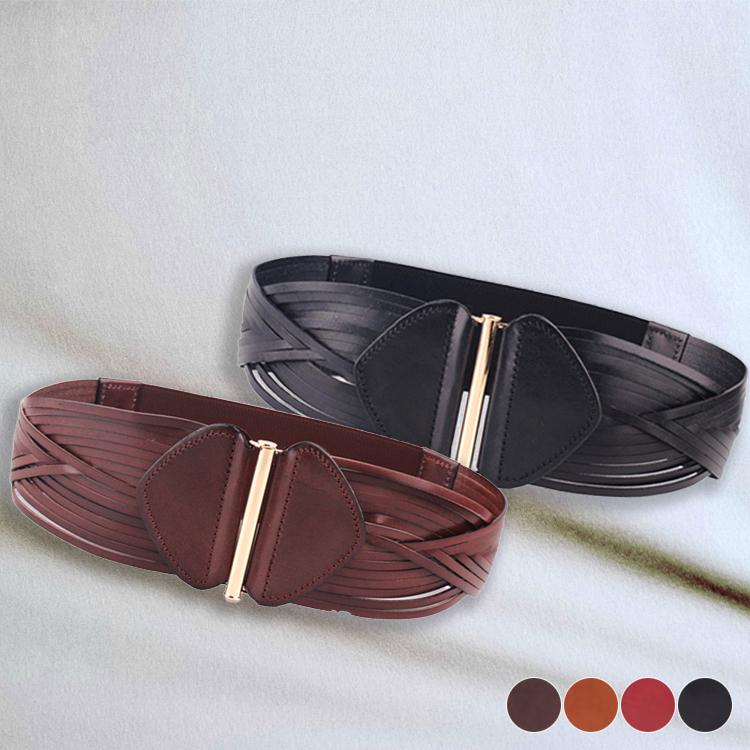 ベルト レディース 太 本革 おしゃれ 幅広 リアル レザー レザーベルト ワイド 太ベルト 編みベルト 編み 黒 赤 ブラウン キャメル 牛革 韓国 メール便送料無料 Jo Ko 1332 海外ファッション Joyfeel 通販 Yahoo ショッピング