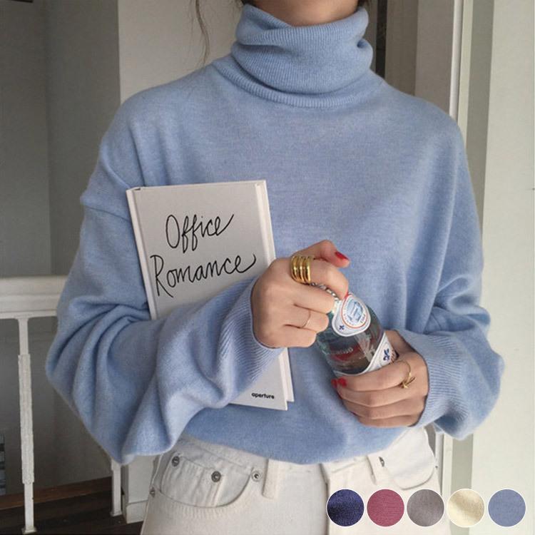 セーター タートルネック レディース ニット トップス ニュアンスカラー ゆったり 大きめ ハイネック ピンク 青 白 ネイビー 韓国ファッション メール便送料無料 Jo Nt 3431 海外ファッション Joyfeel 通販 Yahoo ショッピング