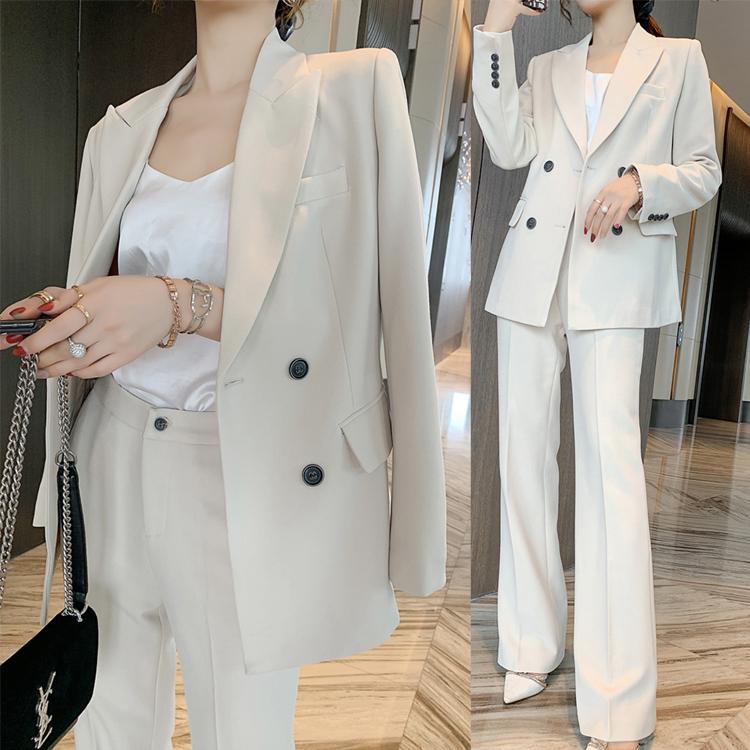 パンツスーツ レディース スーツ ダブルボタン おしゃれ オフィス エレガント Ol 通勤 ジャケット ワイドパンツ 大入学式 卒業式 かっこいい 韓国 Jo St 4016 海外ファッション Joyfeel 通販 Yahoo ショッピング