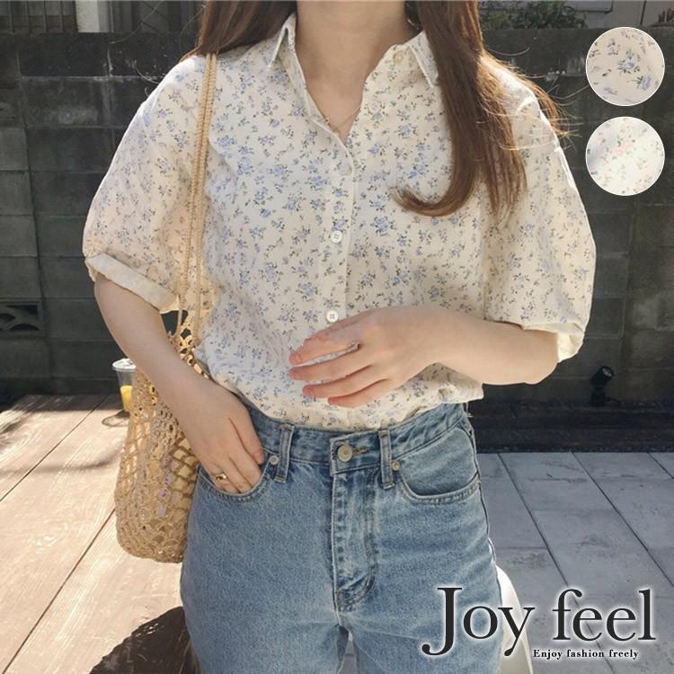 花柄 半袖 ブラウス レディース 小花柄 トップス 韓国ファッション 送料無料 Jo Tb 2523 海外ファッション Joyfeel 通販 Yahoo ショッピング