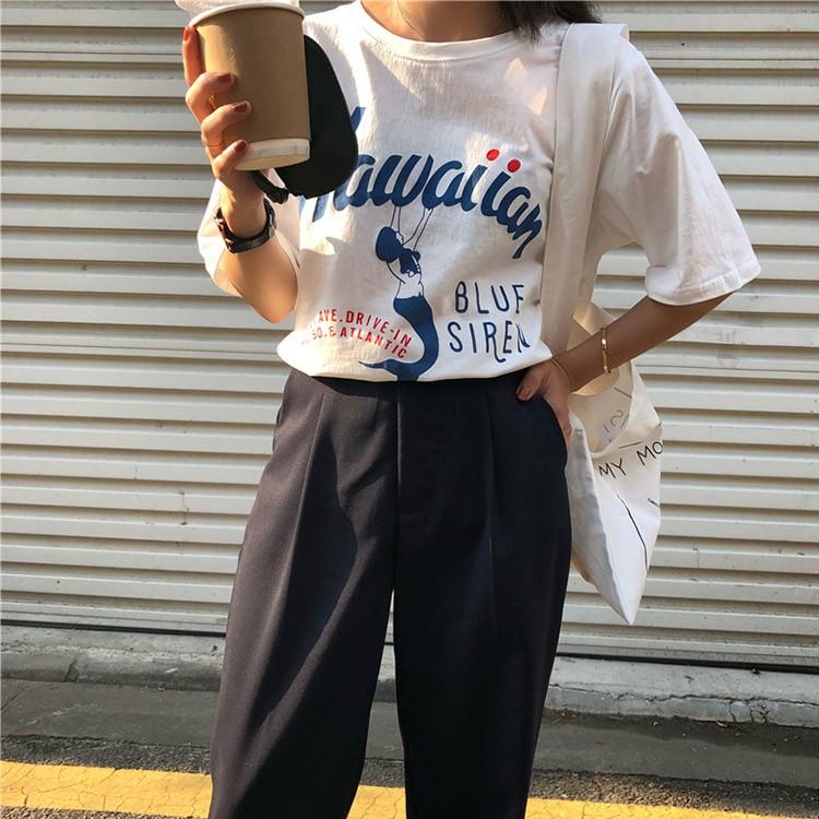 韓国 プリント Tシャツ 半袖 レディース マーメイド サーフ 送料無料 Jo Tt 2541 海外ファッション Joyfeel 通販 Yahoo ショッピング